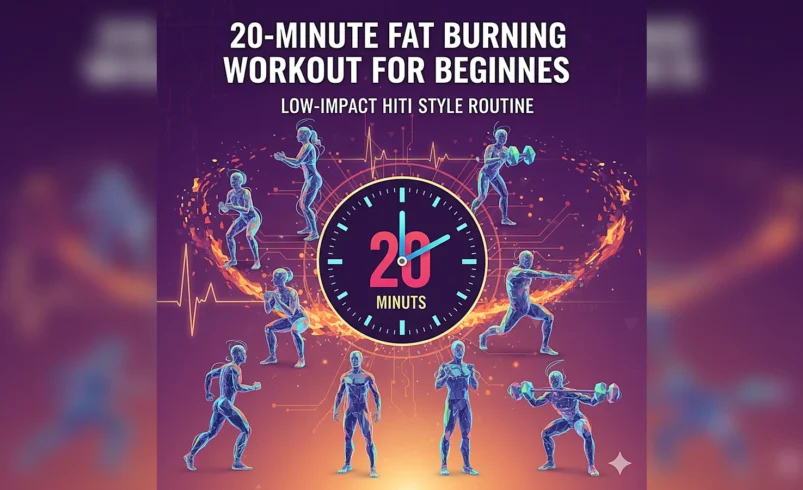 20-Minute Fat Burning Workout For Beginners: Low-Impact HIIT Style Routine